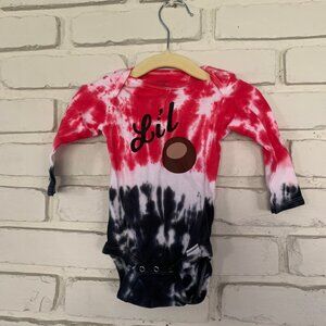 Ohio State "Lil Buckeye" long sleeve, tie-dye Baby Onesie